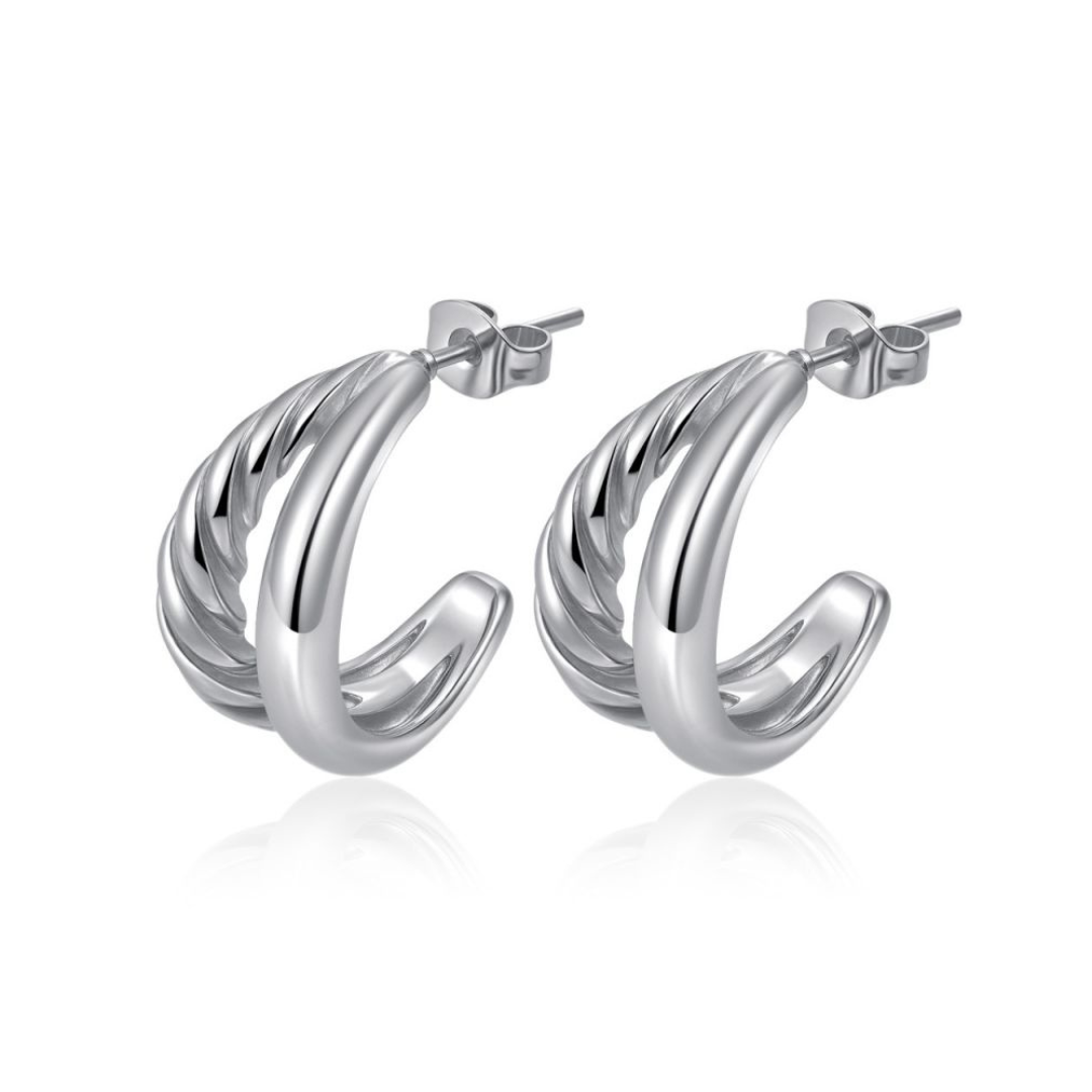 Double Half-Hoop S Earrings