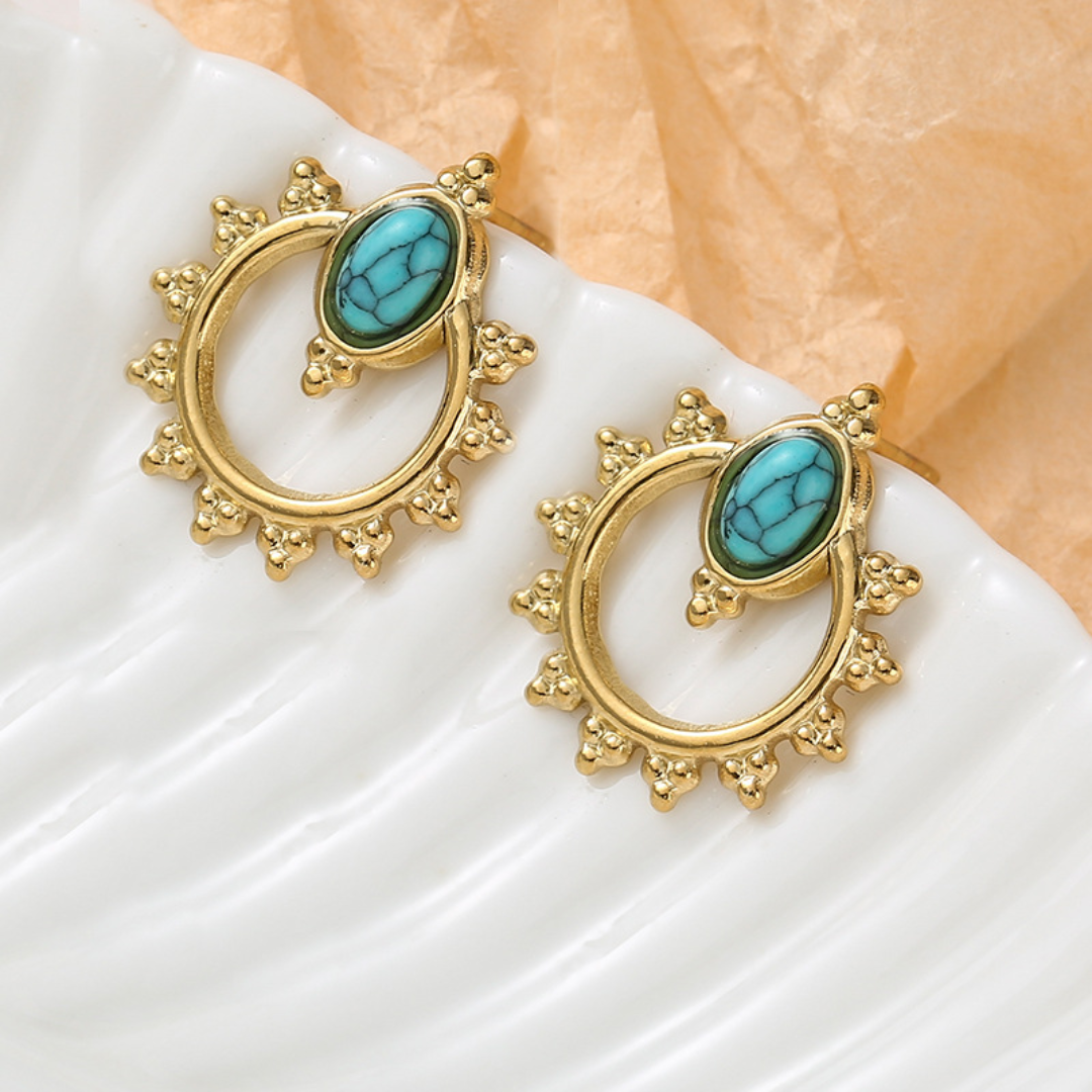 Bohemian Earrings with Turquoise Stone