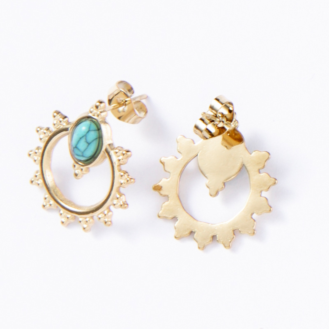 Bohemian Earrings with Turquoise Stone