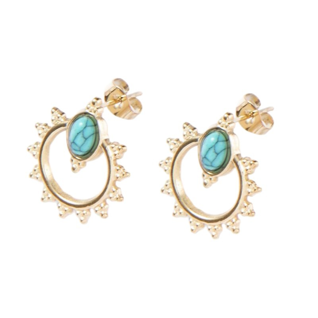 Bohemian Earrings with Turquoise Stone