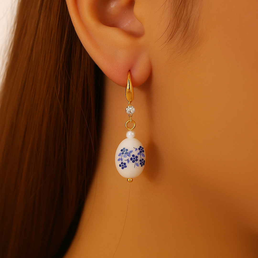 Daisy Oval Bead Earrings
