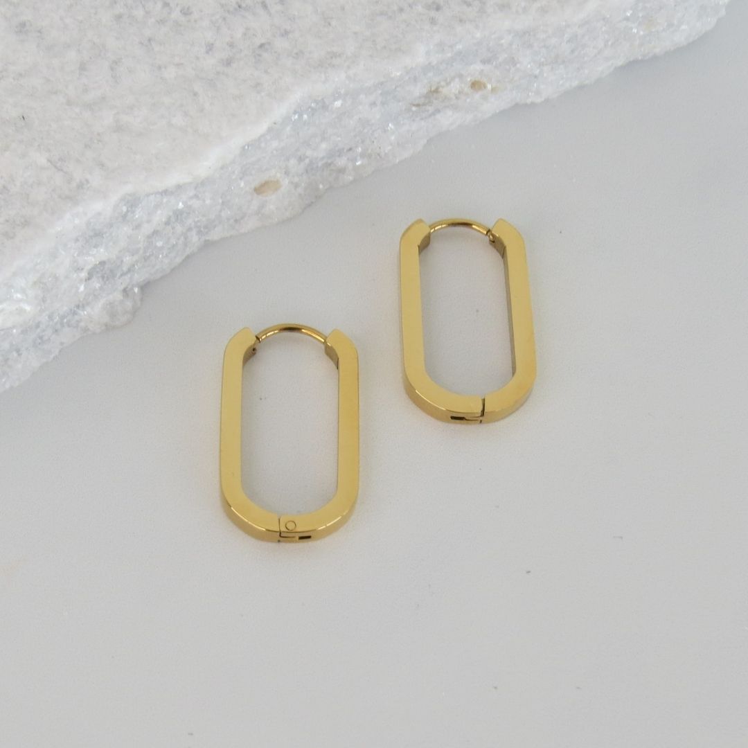 Square-Edged Huggie Earrings