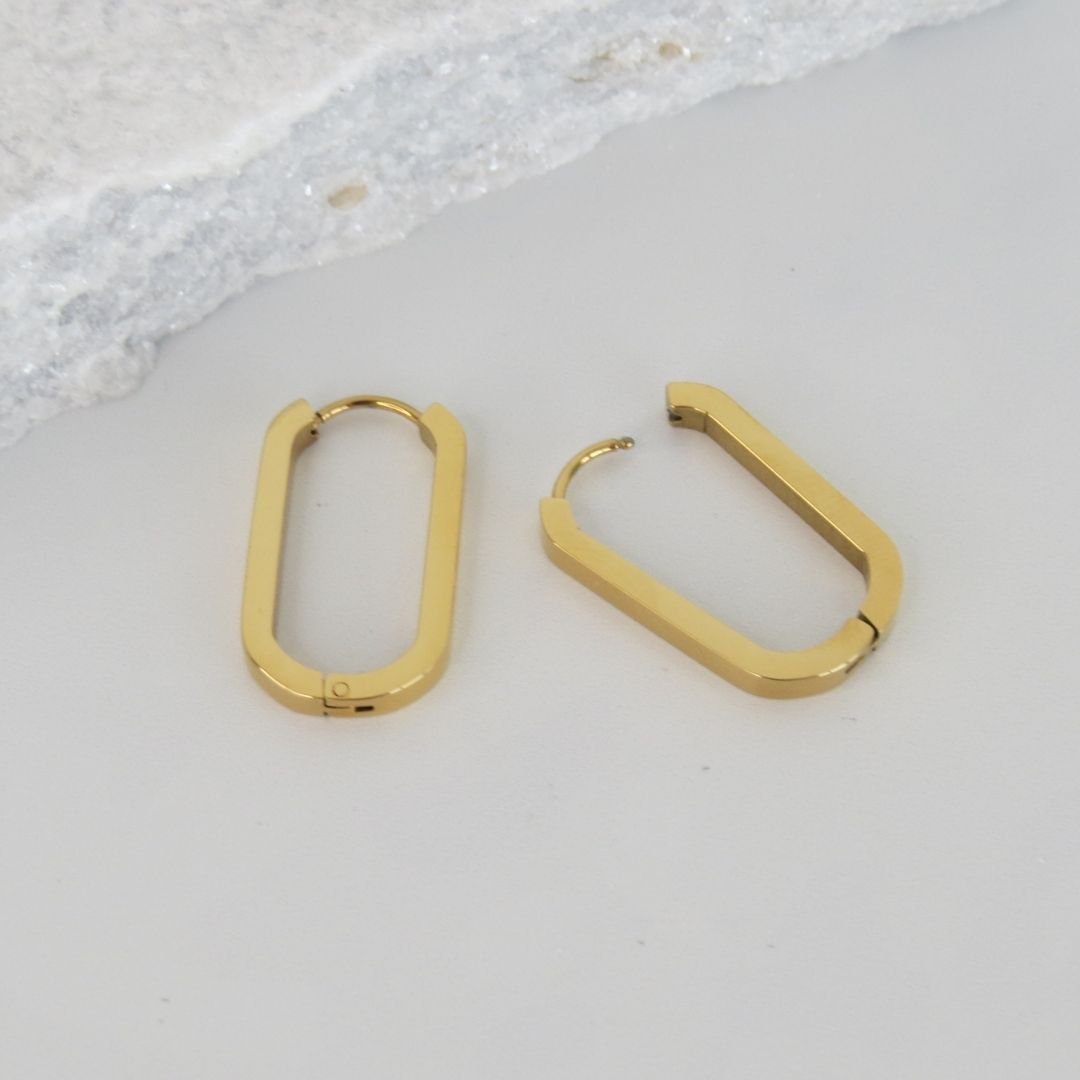 Square-Edged Huggie Earrings