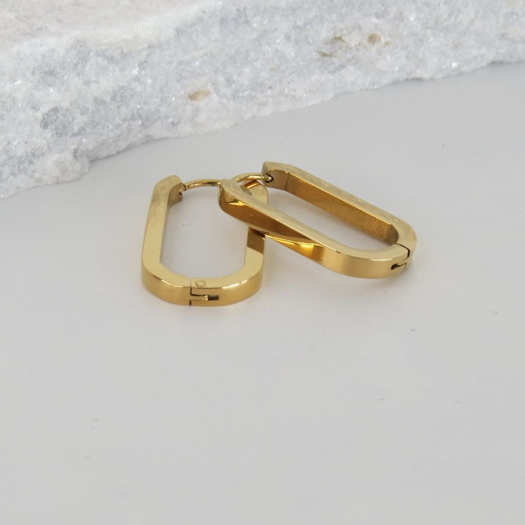 Square-Edged Huggie Earrings