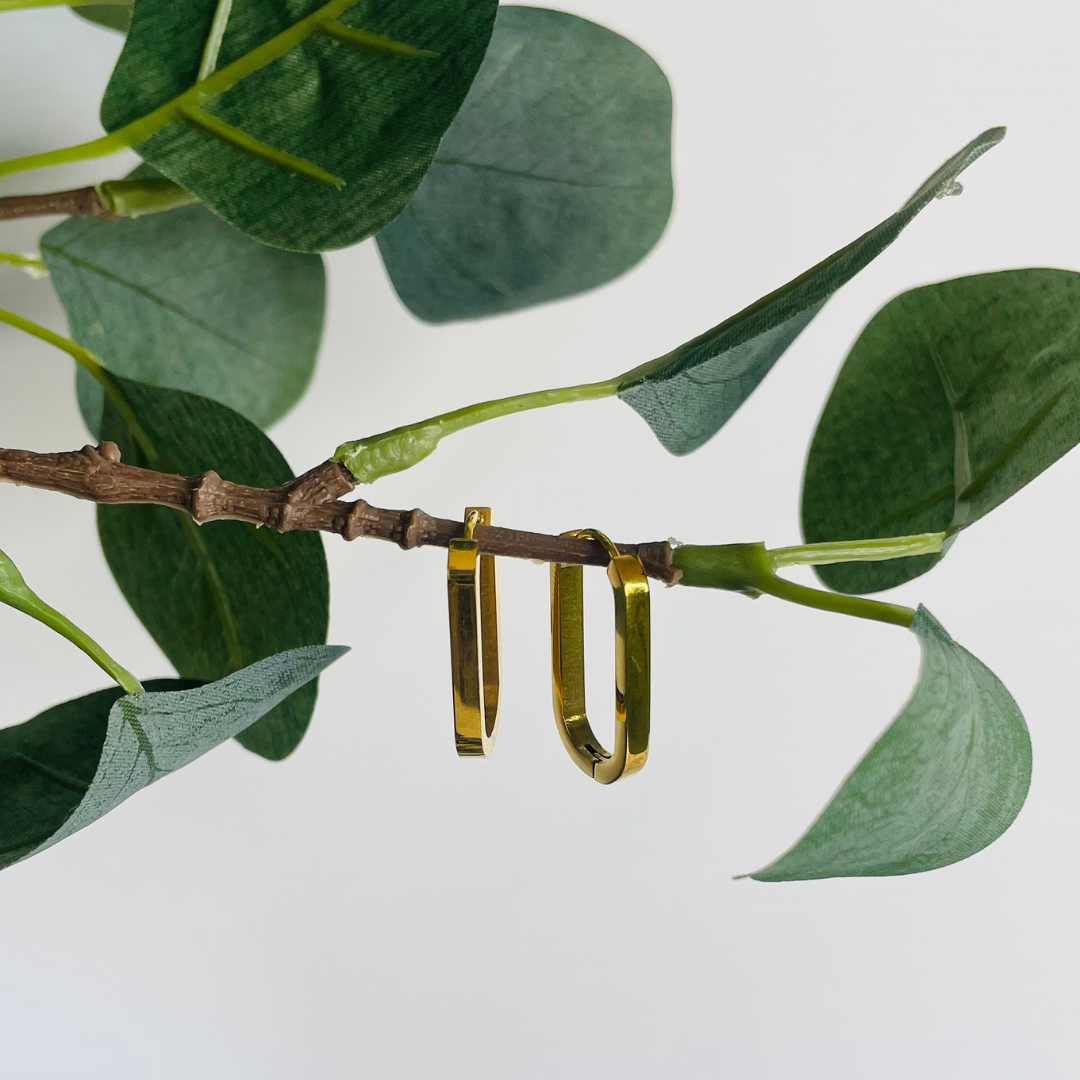 Square-Edged Huggie Earrings