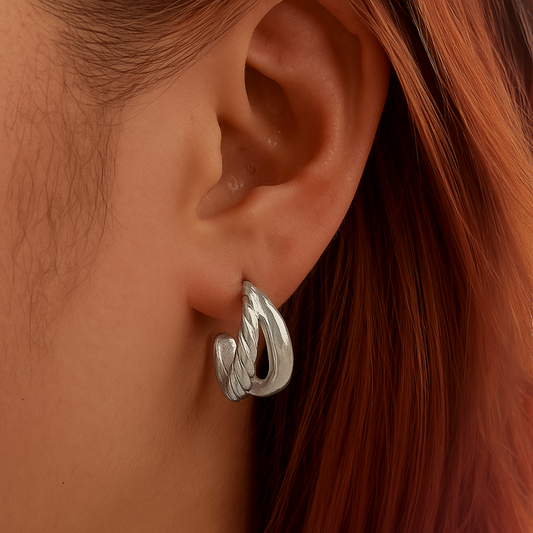 Double Half-Hoop S Earrings