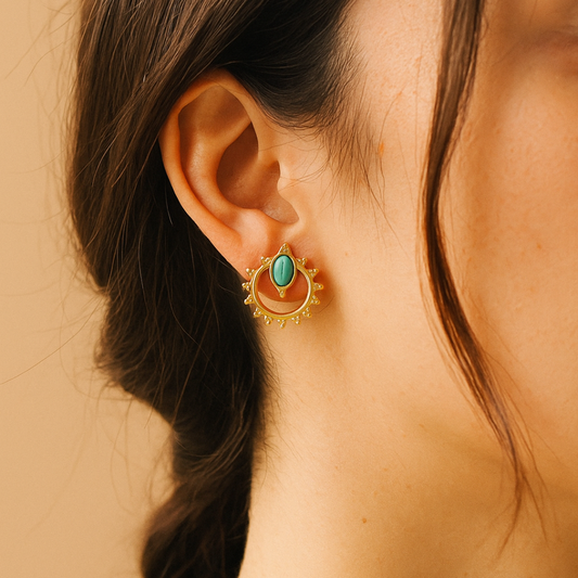 Bohemian Earrings with Turquoise Stone