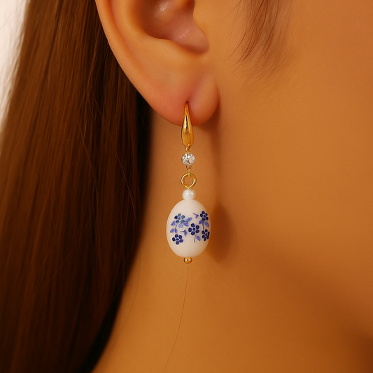Daisy Oval Bead Earrings