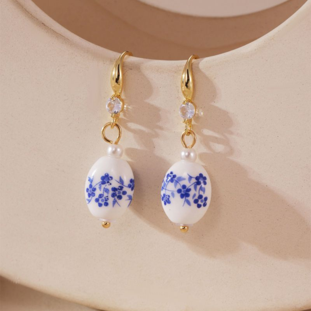 Daisy Oval Bead Earrings