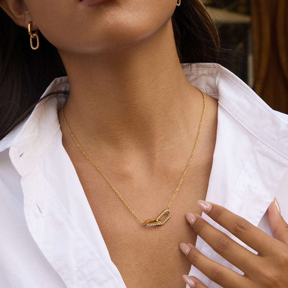 Pave Link Toggle Necklace