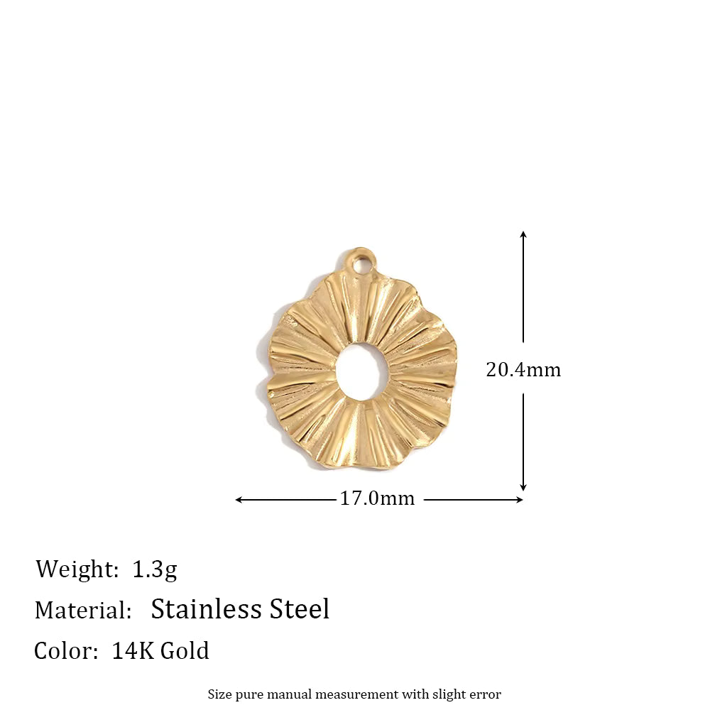 Gold Textured Disc Charm