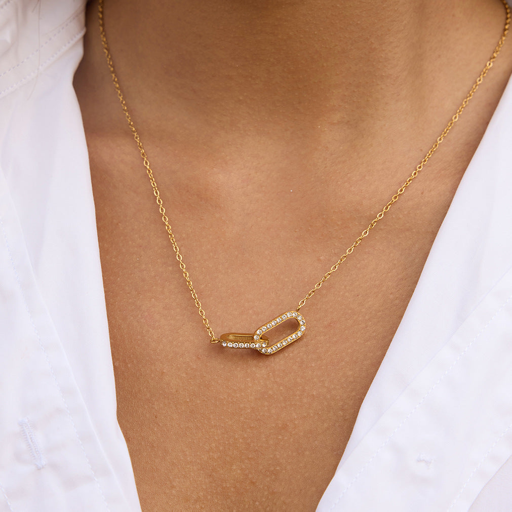 Pave Link Toggle Necklace