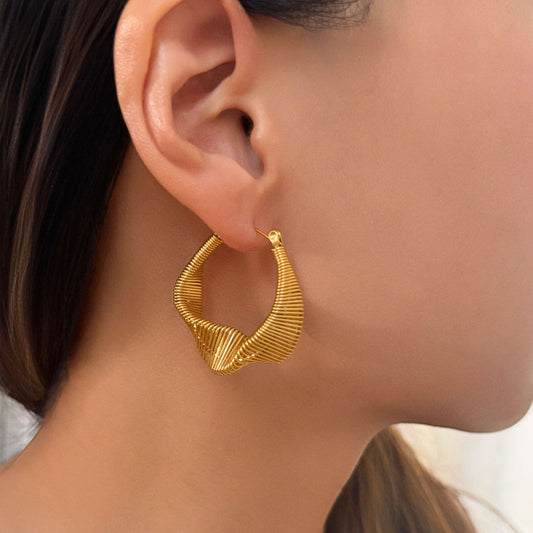 Twisted Spun Hoop Earrings