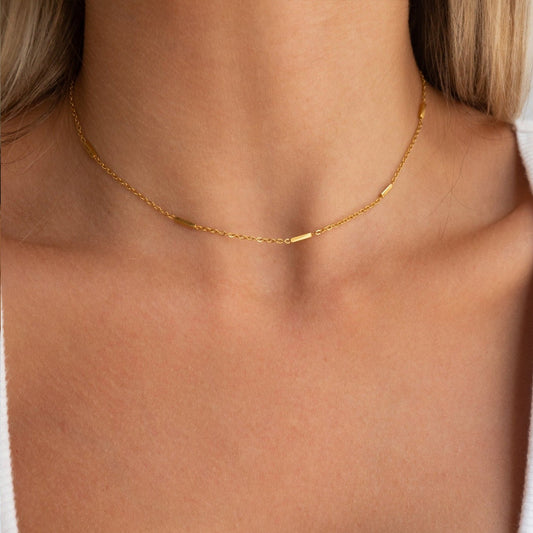 Dainty Bar Station Necklace