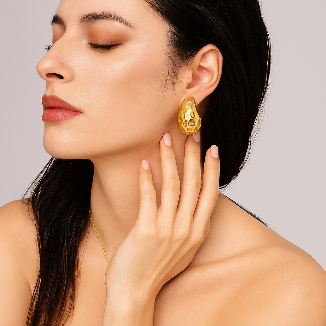 Hammered Teardrop Earrings